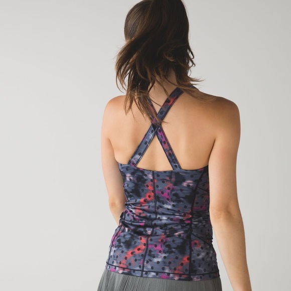 LULULEMON Windy Blooms Regal Plum Polka Dot Kanto Catch Me Tank - Picture 2 of 10